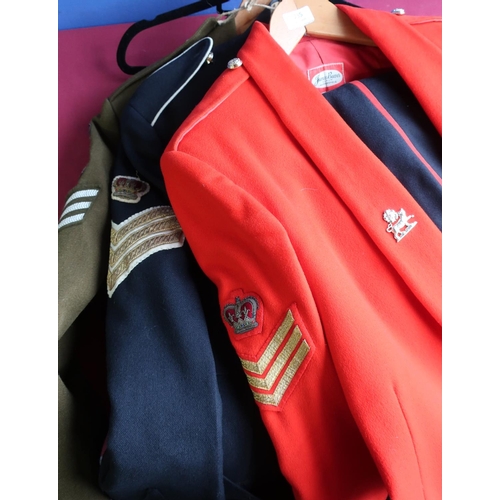 235 - Group of Royal Anglian British military uniforms for a colour sergeant including mess kit, number 1 ... 