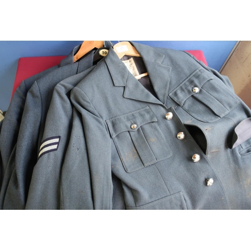 246 - Four Royal Air Force officers and ORs dress jacket with various insignia