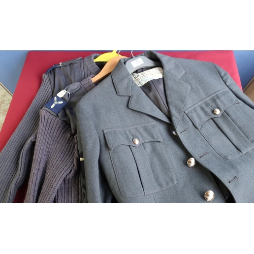 250 - Royal Air Force no.1 dress jacket with arm flashes an two air force woolly pully jumpers (3)