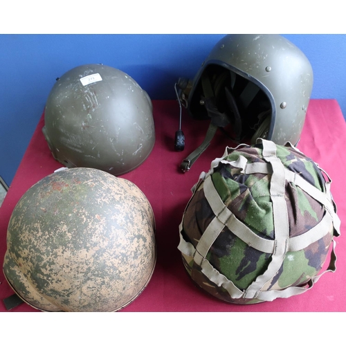 271 - Group of British military helmets including two combat 95 helmets and two vehicle comms helmets (4)