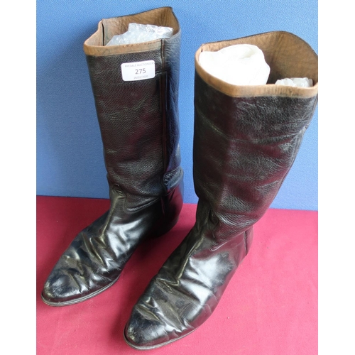 275 - Pair of 19th C black leather military style boots