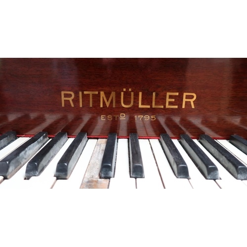 75 - Mahogany cased overstrung baby grand piano by Ritmuller