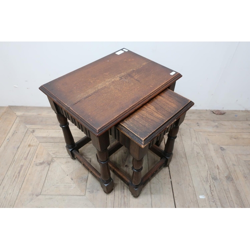 82 - Nest of two oak occasional tables