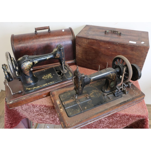 95 - Cased vintage singer sewing machine and another similar (2)