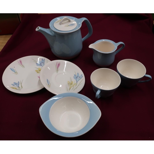 125 - Figgjo Flint of Norway retro style six piece crocus pattern tea service