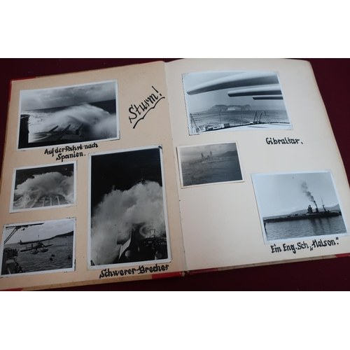 43 - Album of c.WWII German Kriegsmarine interest, containing a large selection of photographs and associ... 