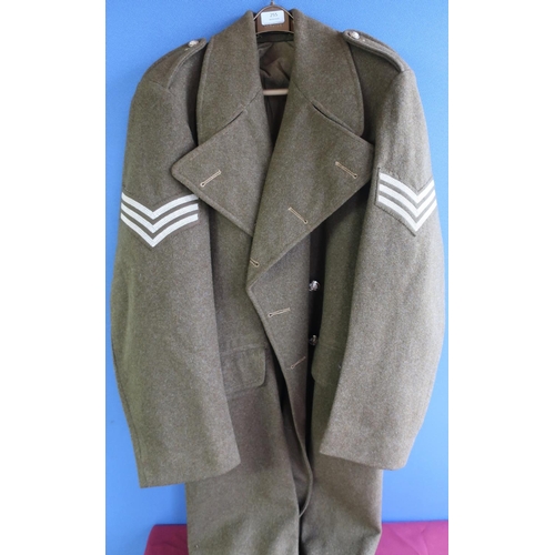 95 - Army Sergeant's 1951 pattern great coat, size 9 by Prices Tailors 1953