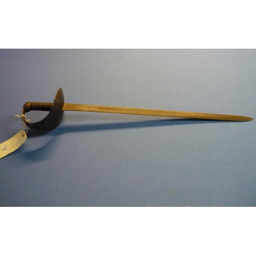 10 - 19th C British Naval cutlass similar to 1845 patent with shortened 25 1/2 inch spear point blade and... 