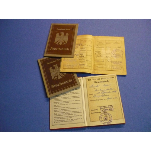 122 - German Third Reich Labour Corp ID booklet and three other ID books (4)