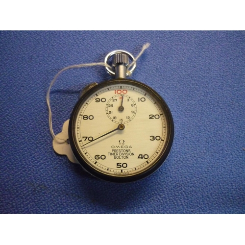 Omega Prestons Timer Division Bolton stopwatch with engraved