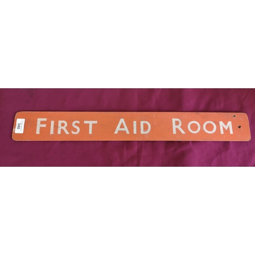 340 - British Railways Northeast Region 'First Aid Room' door plate