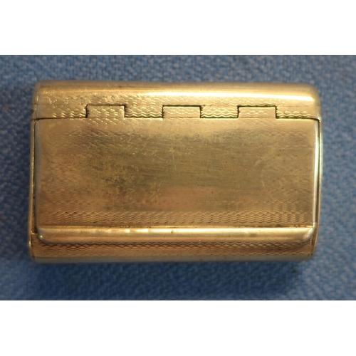 8 - Birmingham 1933 silver hallmarked rectangular snuffbox with hinged top and gilt interior, makers mar... 