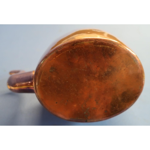 28 - 19th C oval bodied copper and brass kettle (height 26cm)