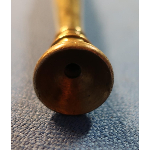 30 - Early 20th C copper and brass coaching horn (length 124cm)