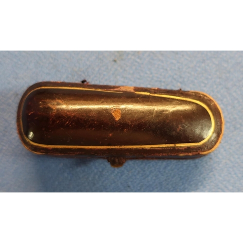 7 - 9ct gold mounted amber cheroot holder (Birmingham 1904), cased