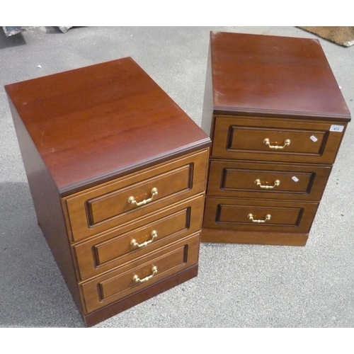 473 - Pair of modern laminate three drawer bedside chests