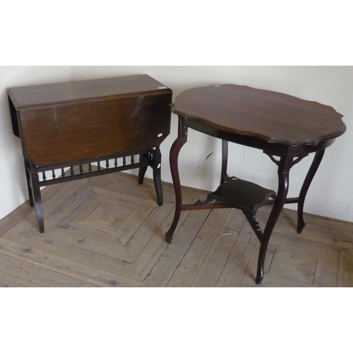 502 - Late Victorian mahogany drop-leaf occasional table and a two tier occasional table (2)