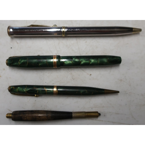 488 - Conway Stewart 14ct gold nib fountain pen No 4, matching pencil and another pen & pencil (4)