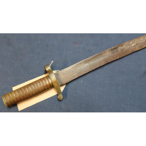 110 - American Confederate brass hilt bayonet (with no bayonet slot, circa 1860) (overall length 65cm)