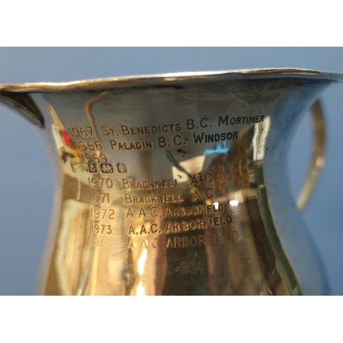 130 - Birmingham silver hallmarked trophy cup, The Langston Trophy Presented by Langston & Son Ltd Reading... 