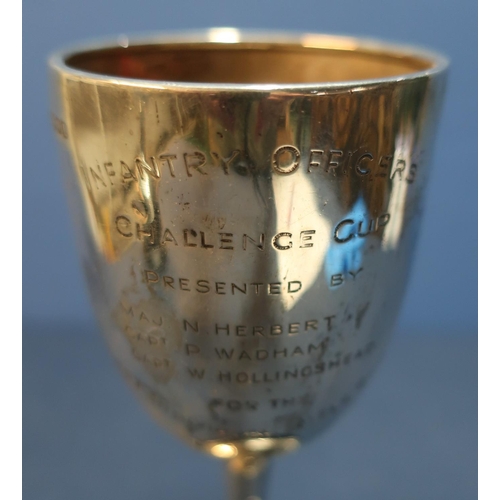 131 - London silver hallmarked military trophy cup 'Infantry Officers Challenge Cup For The Best Individua... 