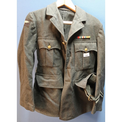 144 - WWII period Royal Air Force Airmen jacket size 9, dated June 1942, with medal ribbons complete with ... 