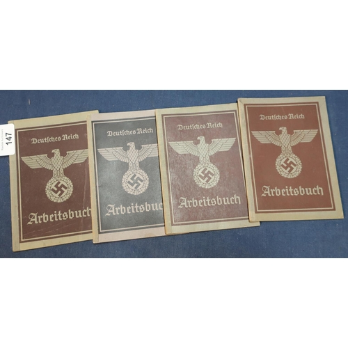 147 - Collection of four Third Reich German ID/passbooks dating from the late 1930s (4)