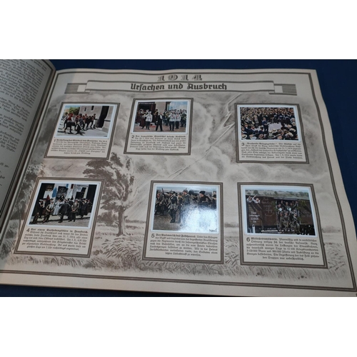 148 - Der Welt Krieg German WWI picture card album, large format 1930s album VGC-All cards present