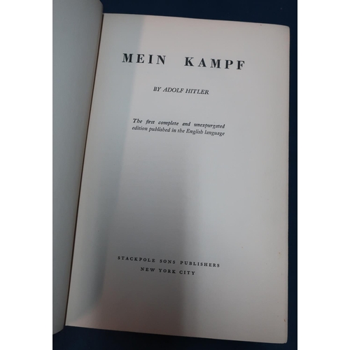 152 - Stackpole edition 1939 USA English language Mein Kampf The Unexpurgated Edition by Adolf Hitler (pub... 