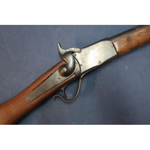 247 - American Civil War period .44 rimfire carbine with 20 inch barrel with single banding, barrel cut fo... 