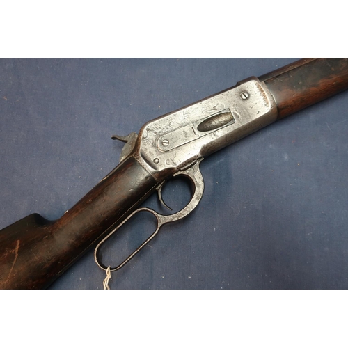248 - Winchester 38-56 1886 model lever action rifle with 25 inch barrel stamped 38-58, the action marked ... 