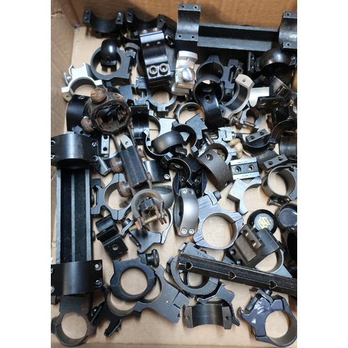 269 - Box containing a large quantity of various scope mounts, ring mounts, scope bars etc