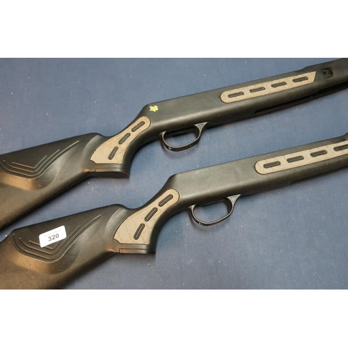 320 - Two Hatsan synthetic air rifle stocks