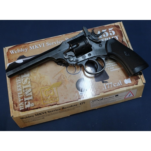 343 - Boxed as new .177 Webley MKVI Service Revolver BB air pistol