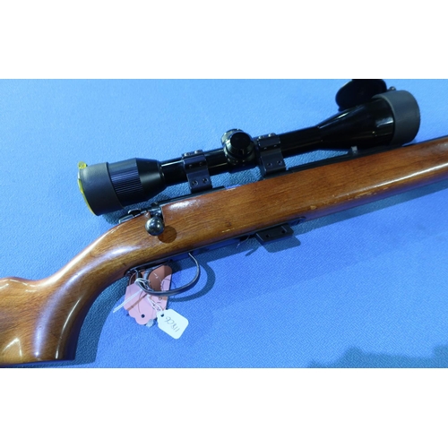 628 - Remington 22 LR bolt action rifle fitted with sound moderator and scope serial no. 1288007
(section ... 