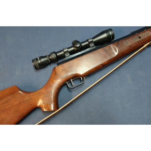 586 - Theobenh. E. System .22 break barrel air rifle with sound moderator, fitted with DMSA 39x40 WA scope... 
