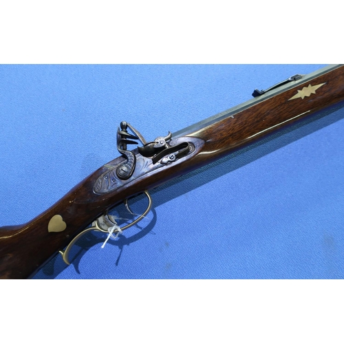 644 - Traditions INC .50 black powder flintlock Kentucky style rifle with 41 inch octagonal barrel, with v... 