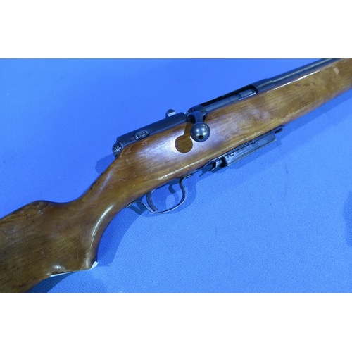 656 - Stevens 12 bore bolt action three shot shotgun with fixed box magazine, 25 inch barrel, serial no. 5... 