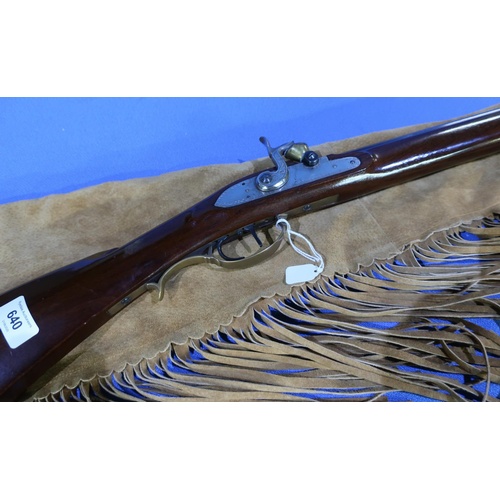 640 - Black powder only smooth bore Pedersoli .45 plainsman rifle with 37 inch octagonal barrel with fixed... 