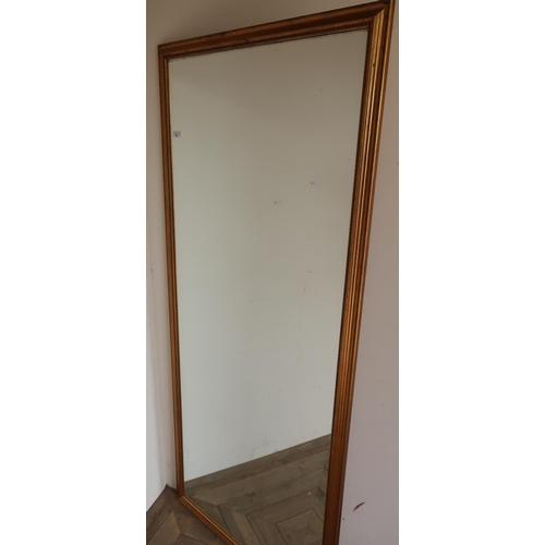 92 - Large gilt framed rectangular wall mirror (85cm x 193cm)