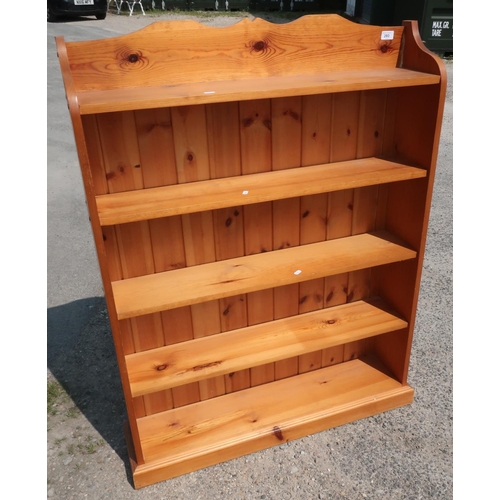 293 - Pine four tier open bookcase (width 91cm)