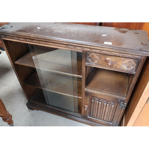 306 - Old Charm style side cabinet with glazed sliding doors