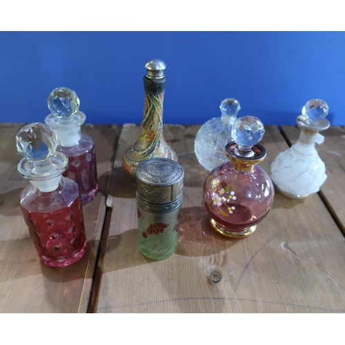 342 - Selection of various assorted glass and other scent bottles