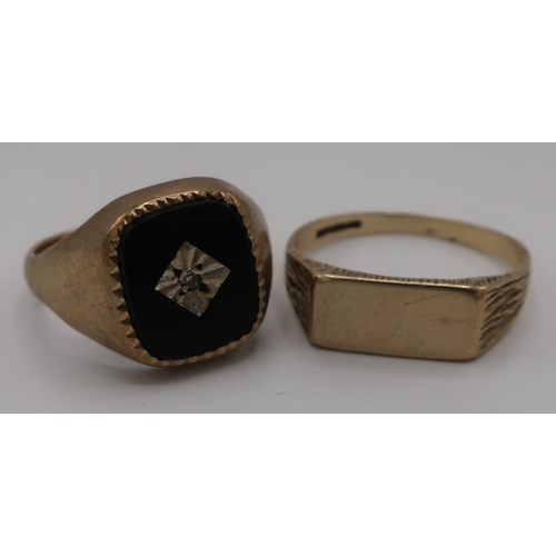 395 - Two 9ct gold signet rings