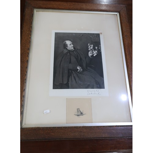 85 - Large framed portrait lithograph by M. Jauci C. Brocky (74cm x 97cm) and two other similar framed en... 