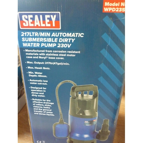 62 - Sealey 217 Ltr Minimum Automatic Submersible Dirty Water Pump 230V