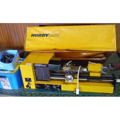 86 - Quality Hobbymat universal lathe with accessories and cover