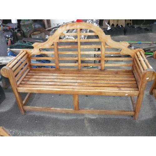 229 - Ornate wooden garden bench
