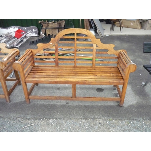 230 - Ornate wooden garden bench