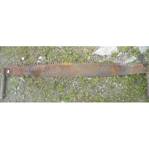 263 - Antique double handed crosscut saw